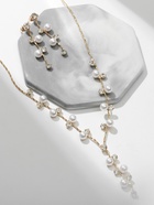 Набор 2 предмета: серьги, колье «Изумление», ветвь, белый в золоте, 42 см - Фото 9