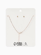 Набор 2 предмета: серьги, колье "Изумление" ветвь, цвет белый в золоте, 42 см - фото 809559222