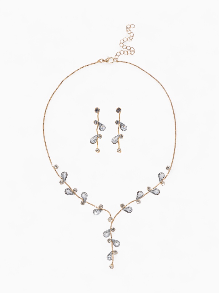 Набор 2 предмета: серьги, колье «Изумление», цветение, белый в золоте, 42 см - Фото 1