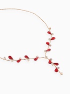 Набор 2 предмета: серьги, колье «Изумление» цветение, цвет красно-белый в золоте, 42 см - Фото 2