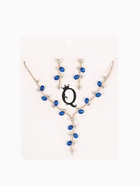 Набор 2 предмета: серьги, колье «Изумление» цветение, цвет сине-белый в золоте, 42 см - Фото 6