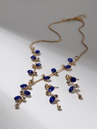 Набор 2 предмета: серьги, колье «Изумление» цветение, цвет сине-белый в золоте, 42 см - Фото 8