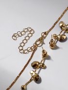 Набор 2 предмета: серьги, колье «Изумление» цветение, цвет сине-белый в золоте, 42 см 3723855