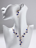 Набор 2 предмета: серьги, колье «Изумление» цветение, цвет сине-белый в золоте, 42 см - Фото 7