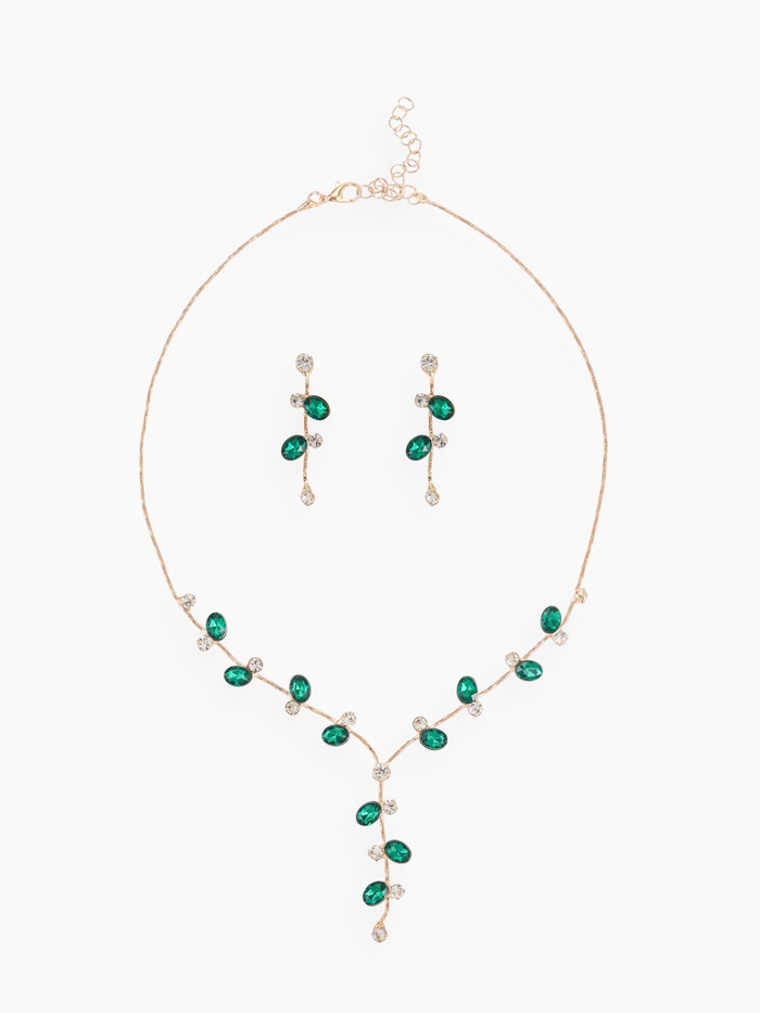 Набор 2 предмета: серьги, колье «Изумление» цветение, цвет зелёно-белый в золоте, 42 см - Фото 1