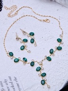 Набор 2 предмета: серьги, колье «Изумление» цветение, цвет зелёно-белый в золоте, 42 см - Фото 9