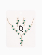 Набор 2 предмета: серьги, колье «Изумление» цветение, цвет зелёно-белый в золоте, 42 см - Фото 6