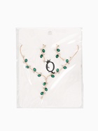 Набор 2 предмета: серьги, колье «Изумление» цветение, цвет зелёно-белый в золоте, 42 см - Фото 8