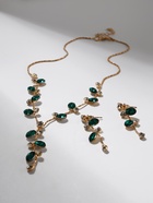 Набор 2 предмета: серьги, колье «Изумление» цветение, цвет зелёно-белый в золоте, 42 см - Фото 8