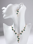 Набор 2 предмета: серьги, колье «Изумление» цветение, цвет зелёно-белый в золоте, 42 см - Фото 7