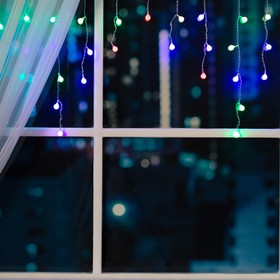 УЦЕНКА Гирлянда «Бахрома», 1.8×0.5 м, с насадками в виде шариков, IP20, 48 LED, 220 В, мигание, свечение мульти (RG/RB) 3928801