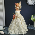 Кукла-светильник коллекционная керамика "Барышня Анастасия в платье с цветами" 45 см - Фото 5