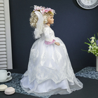 Кукла-светильник коллекционная керамика "Ангел-девушка в цветочном венке" 50 см - Фото 3