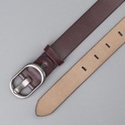Ремень женский, гладкий, пряжка тёмный металл, ширина - 3 см, цвет кофе - Фото 3