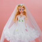 Кукла на подставке «Принцесса», белое платье с цветком - Фото 2