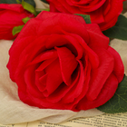 Цветы искусственные "Роза Амальгама три бутона" 10*64 см, красный - Фото 2