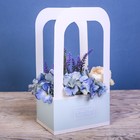 Коробка-переноска для цветов «Счастье ждет тебя», 17 × 12 × 32 см - Фото 1