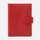 Обложка 2 в 1 для автодокументов и паспорта на кнопке, цвет красный - Фото 1
