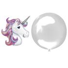 Шар полимерный 18" «Единорог», шар в шаре, с палочкой, цвет фиолетовый - Фото 2