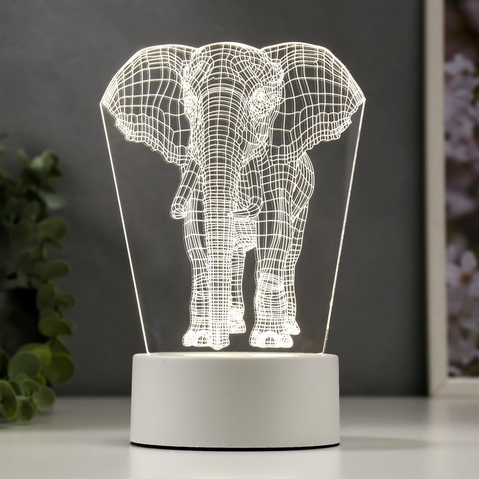 Светильник "Слон" LED белый от сети 9,5х12,5х19см RISALUX - Фото 1