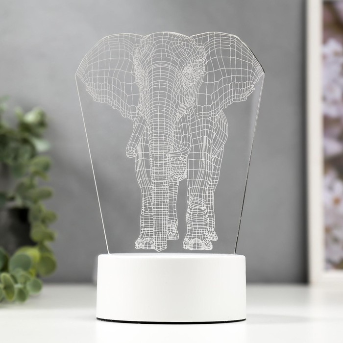 Светильник "Слон" LED белый от сети 9,5х12,5х19см RISALUX - фото 1908417697