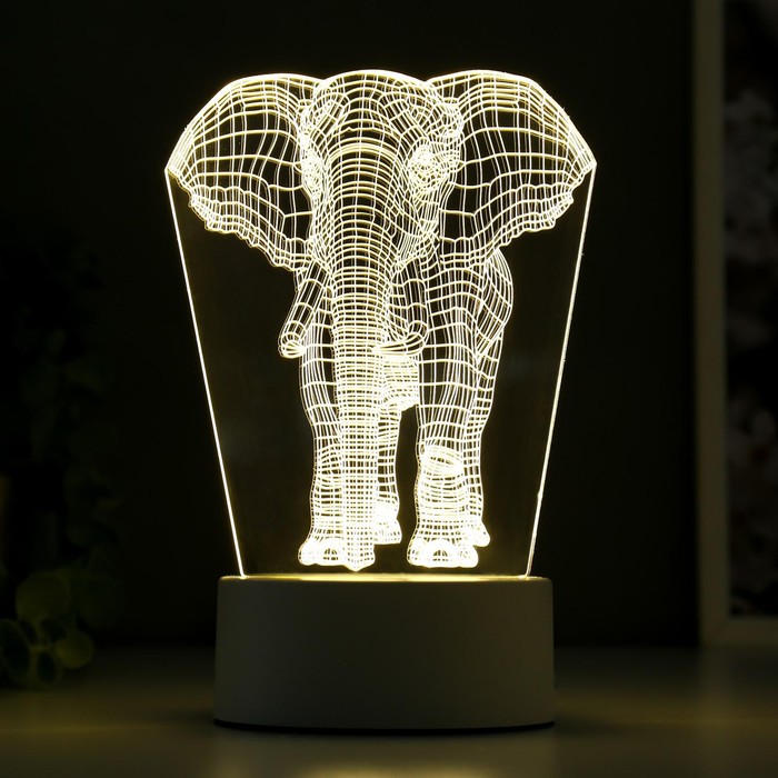 Светильник "Слон" LED белый от сети 9,5х12,5х19см RISALUX - фото 1889307548