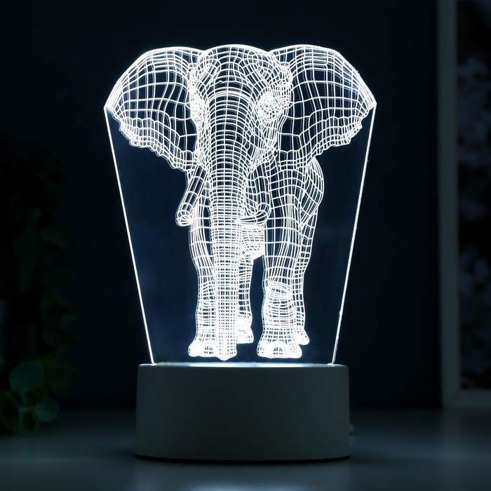 Светильник "Слон" LED белый от сети 9,5х12,5х19см RISALUX - фото 1908417700