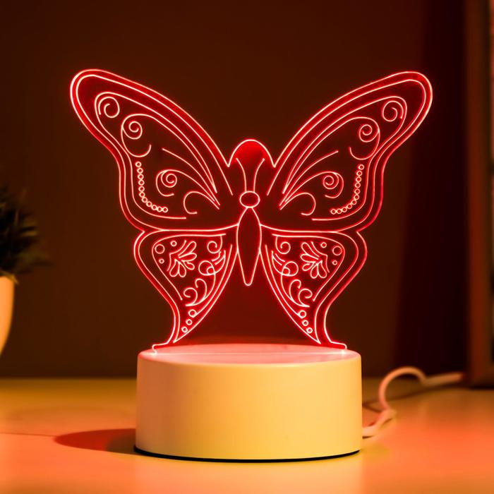 Светильник &quot;Бабочка&quot; LED RGB от сети 9,5х15х16см RISALUX