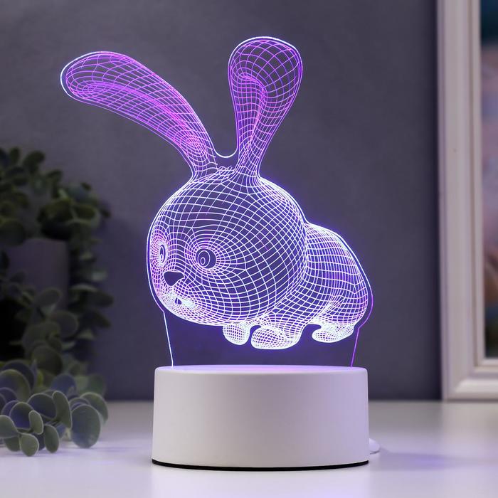 Светильник &quot;Кролик&quot; LED RGB от сети 9,5х14х19 см RISALUX