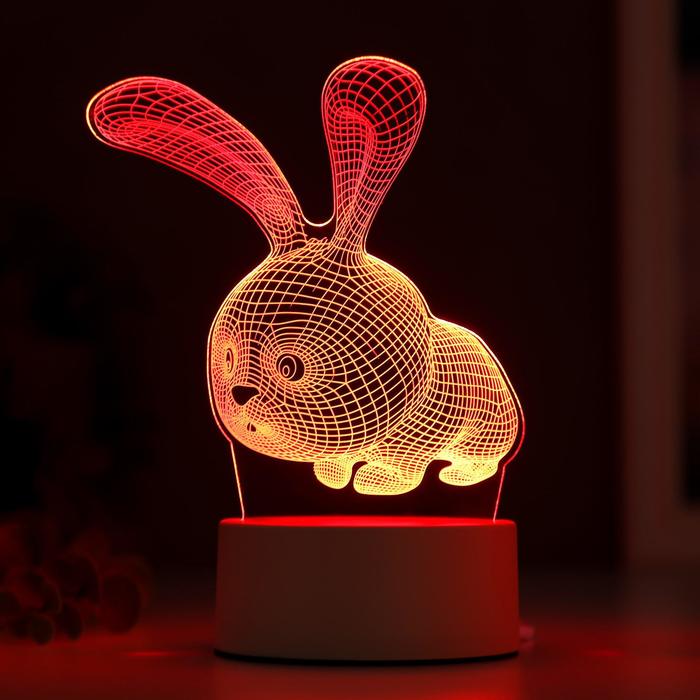 Светильник "Кролик" LED RGB от сети 9,5х14х19 см RISALUX - фото 1925939307