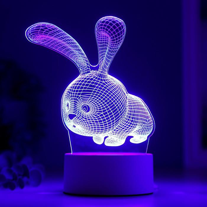 Светильник "Кролик" LED RGB от сети 9,5х14х19 см RISALUX - фото 1925939308