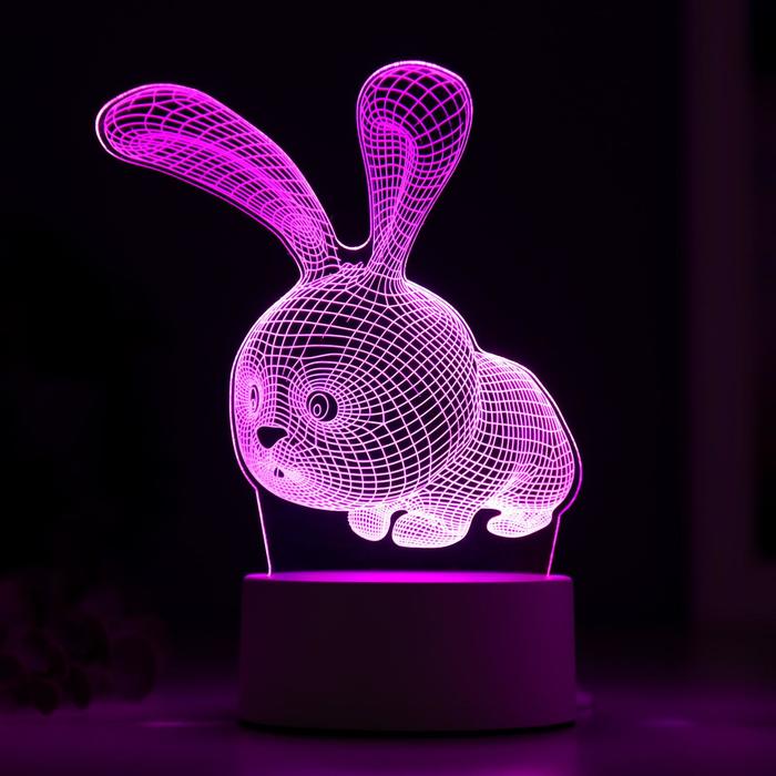 Светильник "Кролик" LED RGB от сети 9,5х14х19 см RISALUX - фото 1925939309