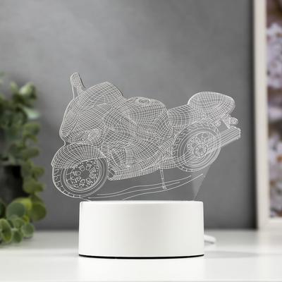 Светильник «Гоночный мотоцикл» LED белый от сети 9.5×16×14 см RISALUX