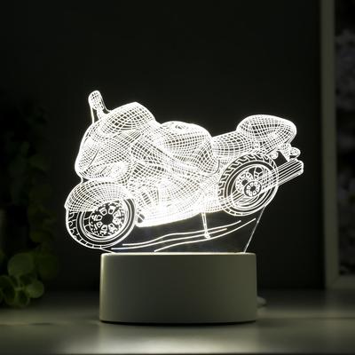 Светильник «Гоночный мотоцикл» LED белый от сети 9.5×16×14 см RISALUX
