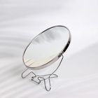 Зеркало настольное - подвесное «Овал», двустороннее, с увеличением, зеркальная поверхность 11,5 × 15,5 см, цвет серебряный - фото 9302729