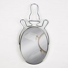 Зеркало настольное, с увеличением х2, настенное, двустороннее, 14×20 см, (11.5×15.5 см), металлическое - Фото 4