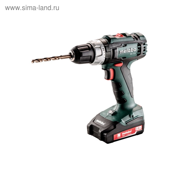 Аккумуляторная дрель-шуруповерт Metabo BS 18 L (602321500), 18 В, 2х2 Ач, 50 Нм, БЗП 13 мм - Фото 1