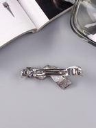 Заколка - автомат для волос «Либерти», пересечения, 7 см, серебро - Фото 9