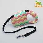 Рулетка "Лапа", 5 м, до 35 кг, принт зигзаги - Фото 1