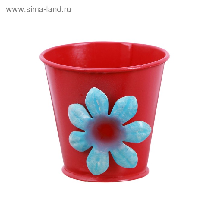 Горшок малый «Цветочек», цвет розовый - Фото 1