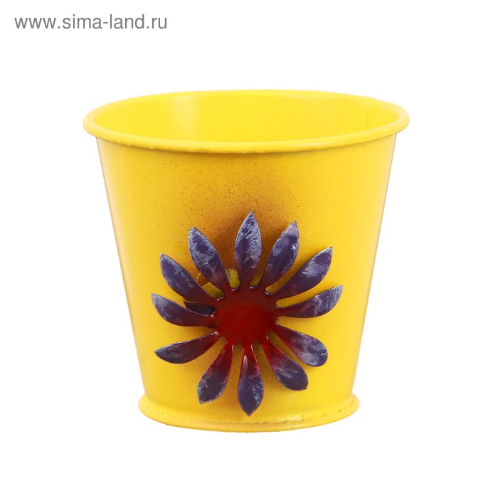 Горшок малый «Цветочек», цвет жёлтый - Фото 1
