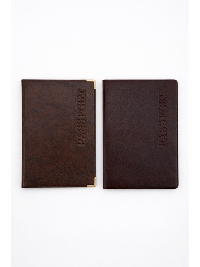 Обложка для паспорта, пвх, коричневая