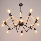 Люстра "Краб-дерево" 12х60Вт Е27 черный 80х80х100см - Фото 2