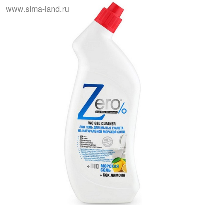 Гель для мытья туалета Zero "Морская соль и сок лимона", 750 мл - Фото 1