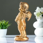 Фигура "Ангел с медвеженком" бронза 12х12х31см - Фото 2