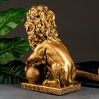 Фигура "Лев сидя с шаром" бронза, 29х18х45см - Фото 3