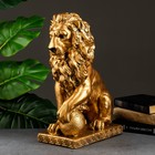 Фигура "Лев сидя с шаром" бронза, 29х18х45см - Фото 4
