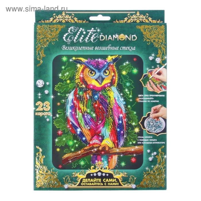 Картина стразами "Сова" Elite DIAMOND - Фото 1