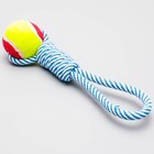 Игрушка канатная плетёная с мячом, до 130 г, до 33 см, микс цветов - фото 8425359