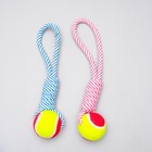 Игрушка канатная плетёная с мячом, до 130 г, до 33 см, микс цветов - Фото 4